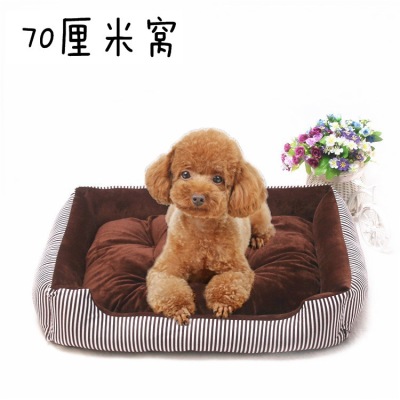 Kennel Four Seasons New Teddy/Golden Retriever Large, Medium and Small Dogs Striped Pet Bed Dog Bed Mat Cat Nest Factory Sales