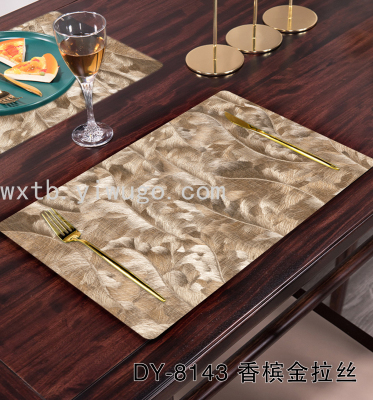 New PVC Rectangular Placemat Waterproof and Oil-Proof Placemat Factory Direct Sales