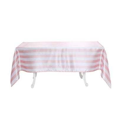 Wholesale High Quality Stripe Satin Rectangle Table Cloth fo
