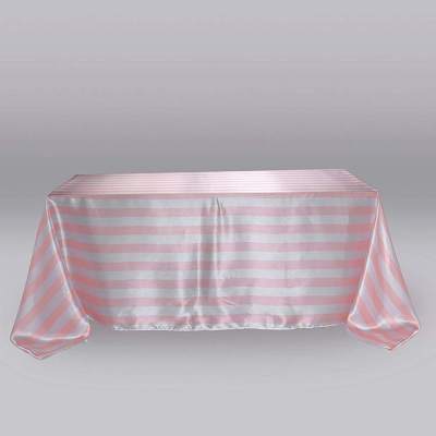 Wholesale High Quality Stripe Satin Rectangle Table Cloth fo