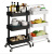 Floor-Type Multi-Layer Kitchen Storage Rack Trolley Living Room Sundries Classification Storage Car Plastic Organizing Rack with Armrest