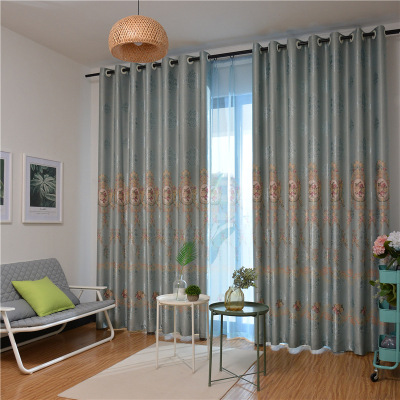Curtain Wholesale Shade Cloth Figured Cloth Printing Good Quality Living Room Bedroom Balcony Floor-to-Ceiling Window