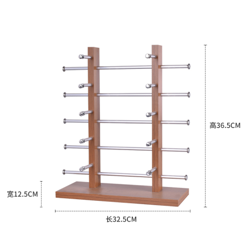 online Popular Double-Row 10-Piece Desktop Glasses Stand Display Wooden Rack Sunglasses Sunglasses Optical Stand Props