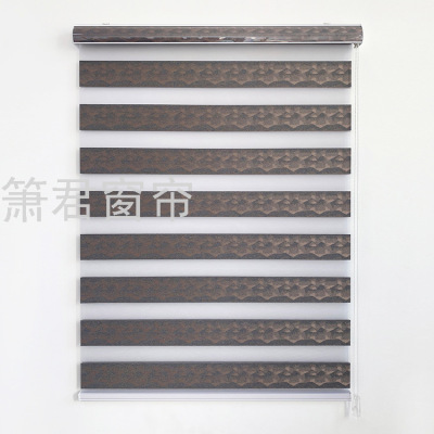 Foreign Trade Curtain Customized Korean Plain Double Roller Blind Blinds Double-Layer Soft Gauze Curtain Sunscreen Shading High-End Curtain