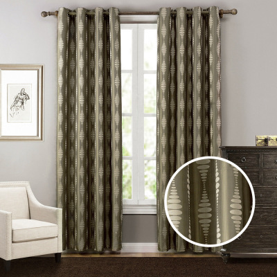 Curtain Finished Hotel Living Room Bedroom Curtain Figured Cloth Material Perforated Curtain Hoop Craft