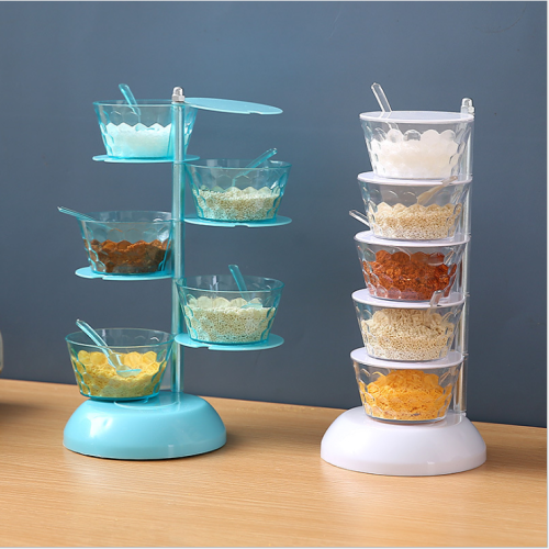 gold yahan integrated kitchen rotating seasoning box condiment dispenser.