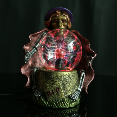 Popular Resin Crafts Magic Pillow Witch Holding Crystal Ball Creative Fashion Crystal Luminous Magic Ball 128