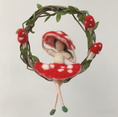 New Original Wool Felt DIY Poke Mushroom Elf Doll Material Package Gift