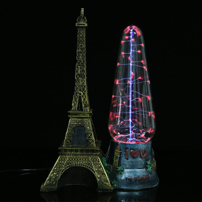 Factory Direct Sales Exquisite Tower Crafts Electrostatic Magic Lamp Resin Crafts New Exotic Craft Ornaments