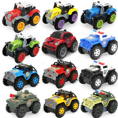 Cartoon Educational Electric Dumptruck Children's Stunt Car Flip Toy Car Electric Toy Car 1-5 Yuan Stall