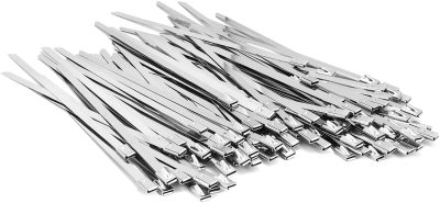 3.9 Inch 304 Stainless Steel Zip Ties Metal Zip Heavy Duty Locking Cable Ties Suitable for Exhaust Pipe