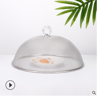 stainless steel dish cover large iron cover round stainless steel anti fly cockroach food cover dish cover