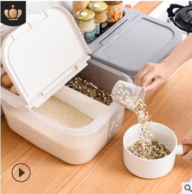 rice bucket plastic household 10.00kg rice bucket moisture and insect proof seal flour cereals storage box separated rice jar