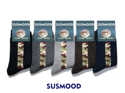 2021 New Fashion Angora Wool Men's Socks Warm Socks Men Striped Camouflage Factory Direct Sales Wool Socks Wholesale