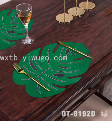 New PVC Shaped Leaf Placemat Factory Direct Sales