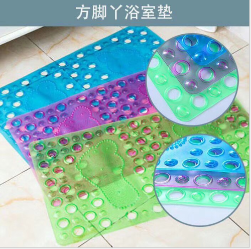 solid color/transparent round hole foot bathroom mat non-slip mat