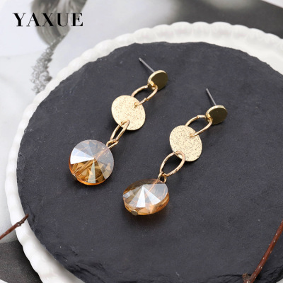 European and American Fashion Minimalist Crystal Micro Glass Bead Eardrop Pendant Temperament Wild Ear Rings Female New Factory Wholesale