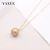 Korean Fashion Hollow Ball Bag Imitation Pearl Simple Grace Personality All-Match Pendant Necklace Necklace Women's Sweater Chain