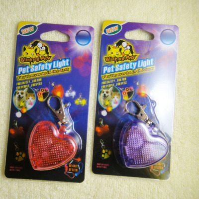 Cross-Border E-Commerce Supply Pet Supplies Anti-Lost Heart-Shaped Flash Dog Tag Pet Decorations Pet Safety Light