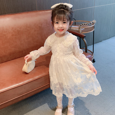 Girl 'S Long-Sleeved Dress Baby Girl Princess Dress Spring Children 'S Gauze Dress 2021 New Fashionable Spring Clothing Children Fashion