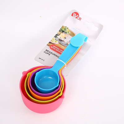 5Pc Measuring Cup Thickened Five-Piece Set Combination Measuring Cup Set Measuring Spoon 5-Piece Set Baking Tool Binding Card
