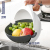 Double-Layer Washing Vegetable Basket Plastic Drain Basket Kitchen Large Thickened Rotating Washing Basin Household