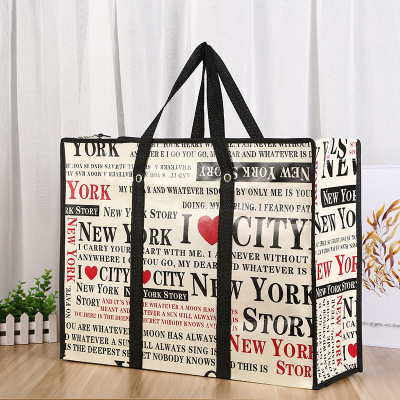 Hot Selling Creative English Letter Printing Moving Luggage Bag Non-Woven Fabric Moving Storage Packing Bag