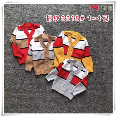 Spring New Kids' Sweater Korean Fashionable Style Double Layer Thick Warm Long Sleeves Boys' Sweater