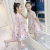Girls' Dress Summer 2021 New Fashionable Children's Clothing Girl Princess Dress Summer Lace Skirt Children's Gauze Dress