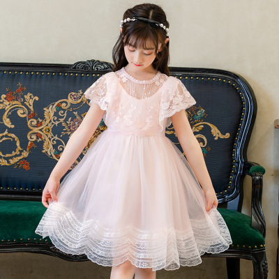 Girls' Princess Dress Summer Dress 2021new Girls' Dress White Gauzy Dress Western Style Super Fairy Thin Kids' Skirt