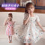 Girls' Summer Dress Baby Korean Style Butterfly Lace Princess Dress 2021 New Children's Skirt Girl Tulle Skirt