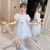 Girls' Summer Dress 2021 New Fashionable Spring Clothing Girl Princess Dress Spring/Summer Lace Gauzy Skirt Kids' Skirt