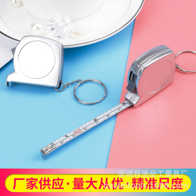 One-Meter Electroplating Tape Portable Mini Steel Tap Craft Gift Plastic Tape Keychain SMall Tape MeasureM