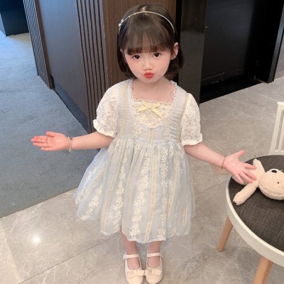 Children's Clothing 2021 New Summer Dress for Girls Lolita Dresses Western Style Summer Children's Lace Puff Sleeve Princess Dress