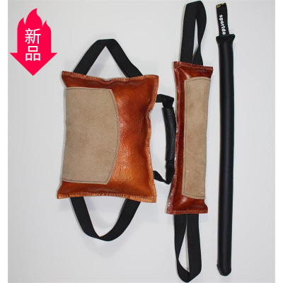Processing Customized Dog Training Supplies Cowhide Bite Stick Puppy Open Bite Bag Beating Stick Pet Toy Puff Bite Sleeve