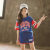 Girls' Sports Suit Kids Summer Clothing 2021 New Medium and Big Children Loose Korean Style Short Sleeve T-shirt + Shorts Two Pieces