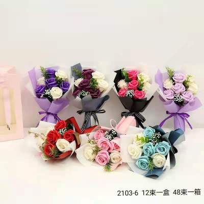 Valentine's Day Gift Soap Rose Bouquet Handbag for Girlfriend Lover Friends Birthday Present