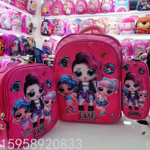 Schoolbag Backpack 3D Bag Children Bag Student Bag Gift Bag Trolley School Bag 3-Piece Set 2-Piece Set