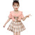 Girls' Summer Suits 2021 New Western Style Girls' Korean Style Bowknot Rabbit Ears Suit Two-Piece Set