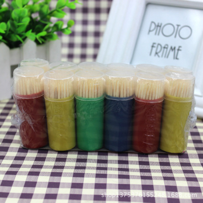 Factory Direct Sales Xinyu Travel Portable Small Colorful Bottle Disposable Toothpick Household Hotel Restaurant Practical Wholesale
