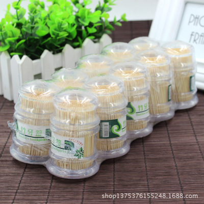 Korean Creative Pagoda Disposable Bamboo Toothpick Fine Double-Headed Toothpick Toothpick Holder Factory Natural Bamboo Toothpick