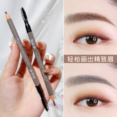 Good Makeup Double-Headed Line Drawing Eyebrow Pencil Extremely Fine Natural Wild Eyebrow Waterproof Sweat-Proof Long-Lasting Smudge-Free Beginner