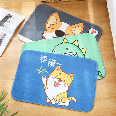 Flannel Cartoon Cute Pet Floor Mat Door Bathroom Bathroom Non-Slip Mat Home Bedroom Living Room Mat