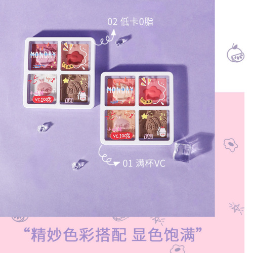 evi daily food notes blush highlight shading powder integrated plate face brightening matte nose shadow makeup plate