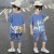Boys 2021 New Handsome Western Style Summer Wear Suit Trendy Children's Clothing Korean Summer Internet Celebrity Boys Stylish Two-Piece Suit