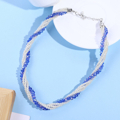 Factory Direct Sales Simple Temperament Multi-Layer Color Pearl Necklace Holiday Gift Accessories Necklace in Stock Wholesale