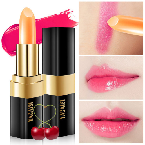ya cai si red cherry healthy lipstick lipstick temperature change color waterproof non-stick cup tiktok same style thousand people thousand colors