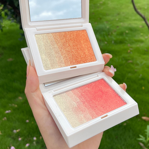 TikTok Explosion Xuan Color Blush Highlight Integrated repair Plate Live Streaming Online Recommended Three-Dimensional Repair Powder Cake