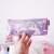 Korean Girly Unicorn Wings Pencil Case Cute Fashion Leather Stationery Case Student Female Fresh Storage Bag