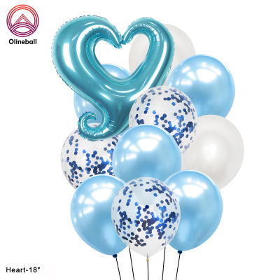 Aluminum Film Rubber Balloons Set Wedding Celebration Activity Supplies Dolphin Heart-Shaped Hook Heart Wedding and Wedding Room Decorations Arrangement